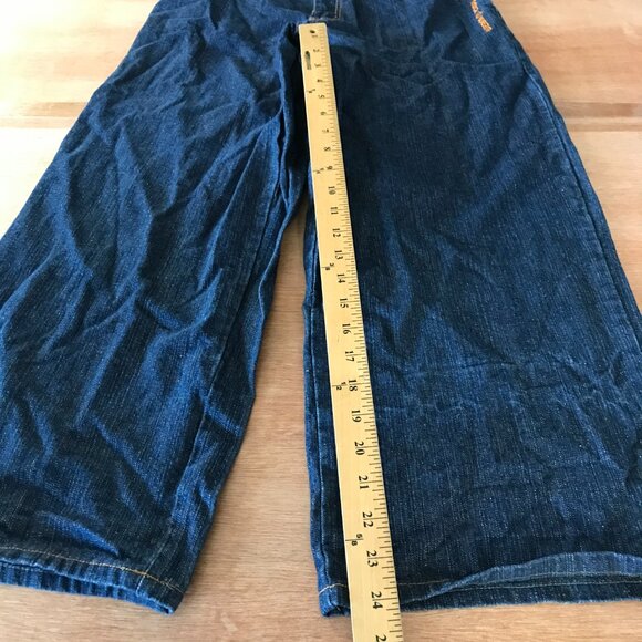 Rocawear Wide Leg Flare Jeans Women 20 Blue High Rise Dark Wash Stretch Skater - Picture 8 of 13
